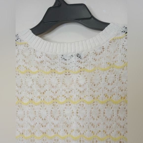Christopher & Banks Cream Lace Knit Sweater Medium - Picture 6 of 8